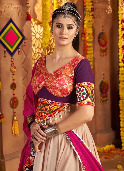 Multi Color Viscose Rayon Thread Embroidery Work 514 Lehenga choli for reselling in Delhi