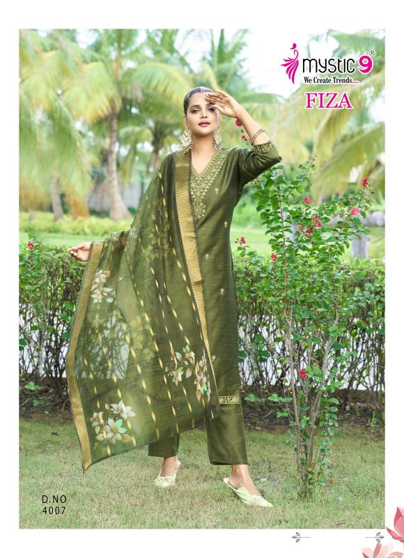 Mystic9 fiza vol 4 banglore silk 3 pcs kurti ladies dress wholesale market in india