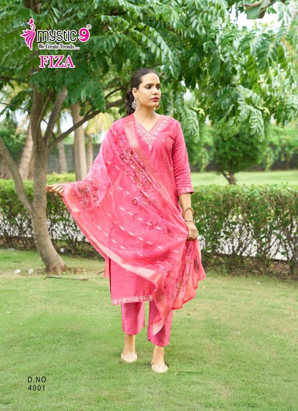 Mystic9 fiza vol 4 banglore silk 3 pcs kurti ladies dress wholesale market in india