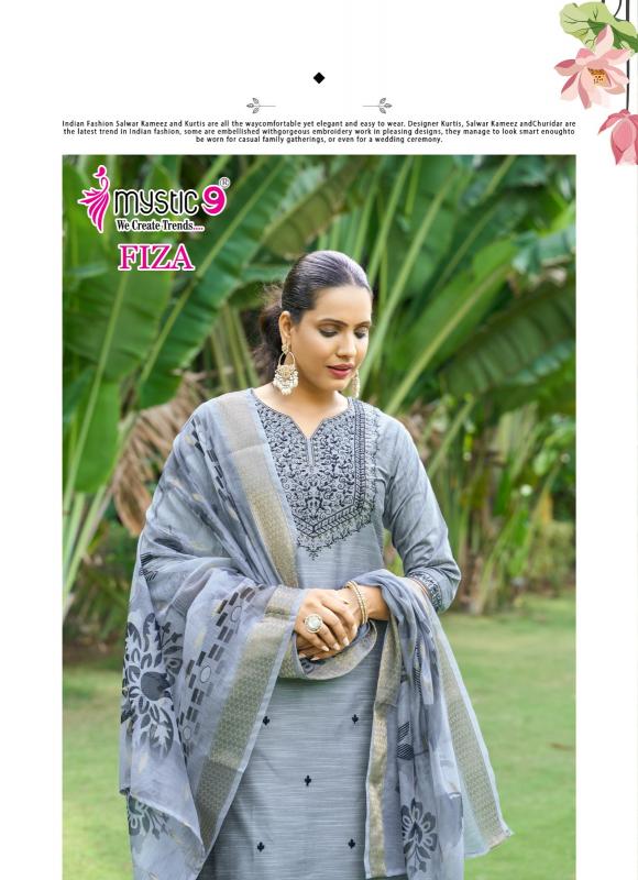 Mystic9 fiza vol 4 banglore silk 3 pcs kurti ladies dress wholesale market in india
