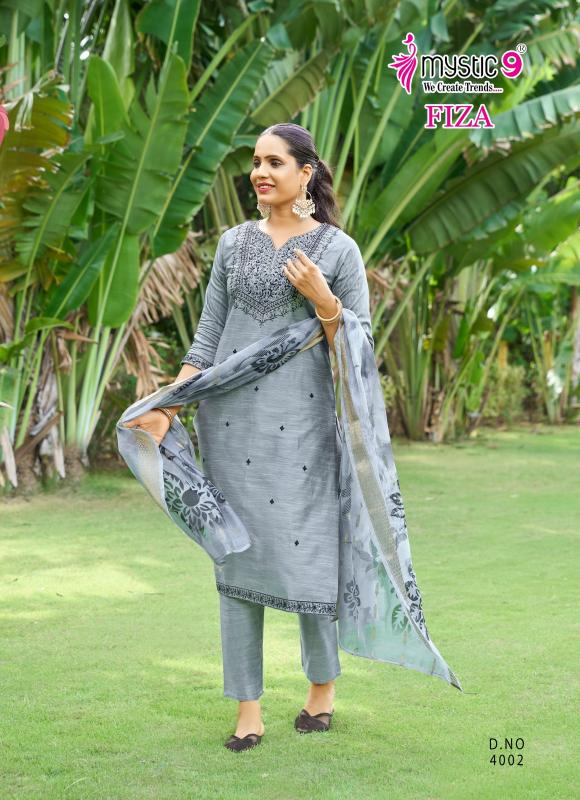 Mystic9 fiza vol 4 banglore silk 3 pcs kurti ladies dress wholesale market in india