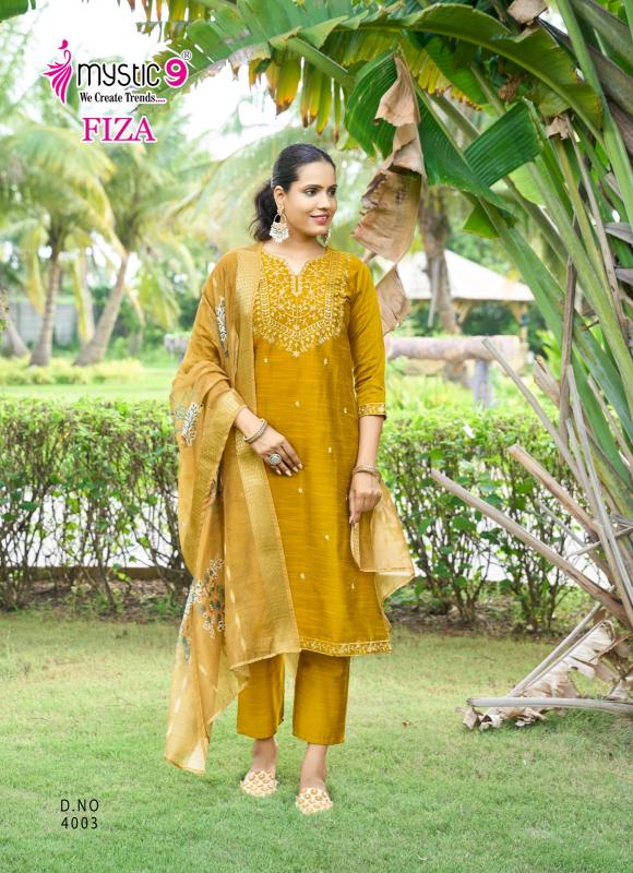 Mystic9 fiza vol 4 banglore silk 3 pcs kurti ladies dress wholesale market in india