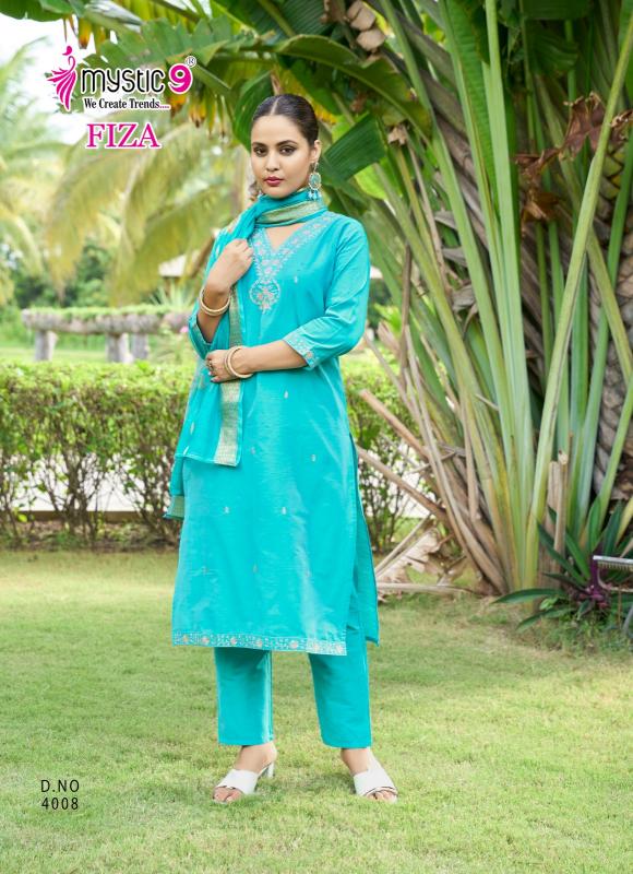 Mystic9 fiza vol 4 banglore silk 3 pcs kurti ladies dress wholesale market in india