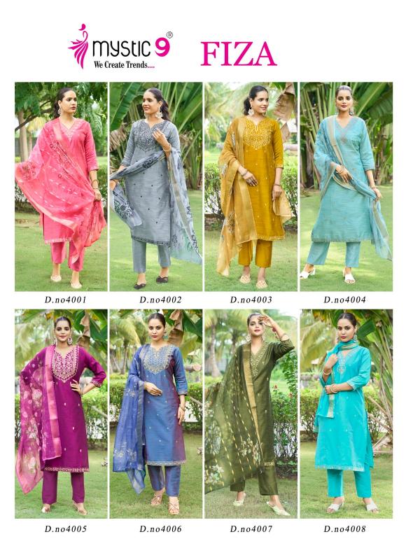 Mystic9 fiza vol 4 banglore silk 3 pcs kurti ladies dress wholesale market in india