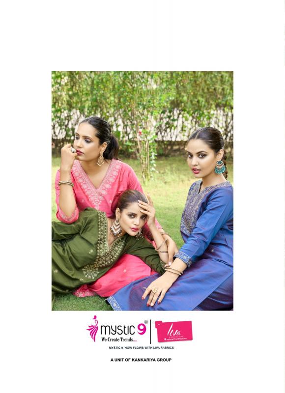 Mystic9 fiza vol 4 banglore silk 3 pcs kurti ladies dress wholesale market in india