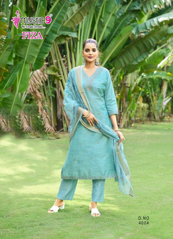 Mystic9 fiza vol 4 banglore silk 3 pcs kurti ladies dress wholesale market in india