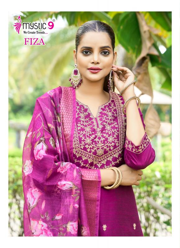 Mystic9 fiza vol 4 banglore silk 3 pcs kurti ladies dress wholesale market in india