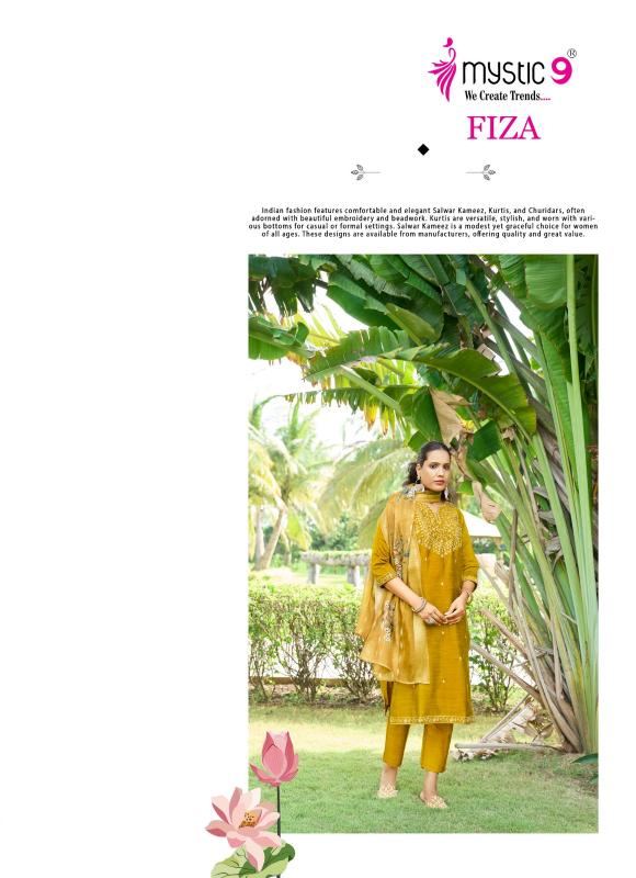 Mystic9 fiza vol 4 banglore silk 3 pcs kurti ladies dress wholesale market in india
