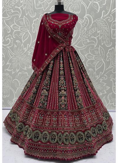 Pink Net Sequin Work Wedding Wear 701 Lehengha choli wholesale market in India