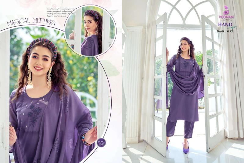 Poonam designer georgette 3 pcs kurti ladies wear wholesale market
