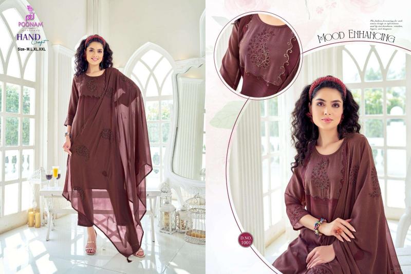 Poonam designer georgette 3 pcs kurti ladies wear wholesale market