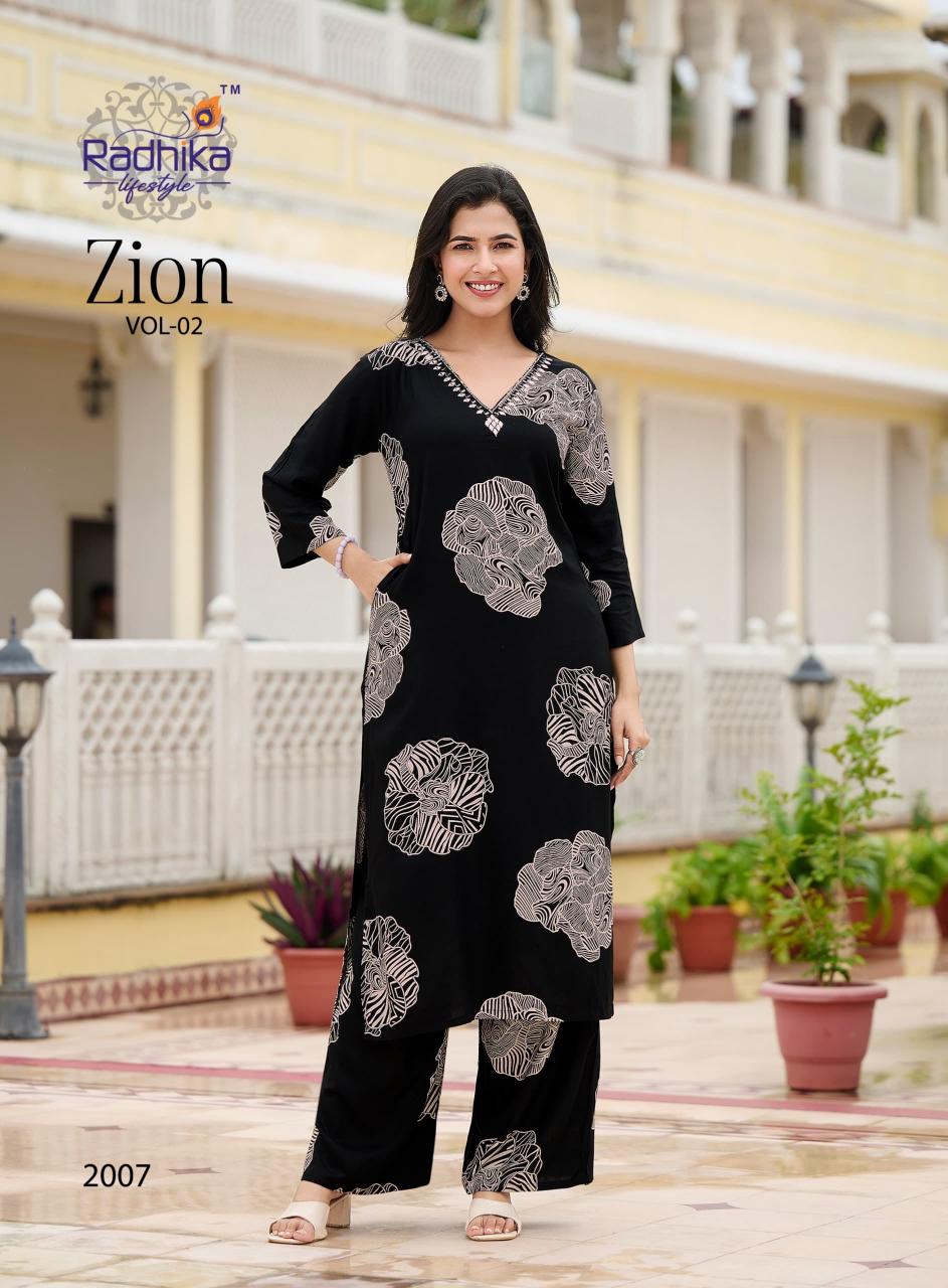 Radhika zion vol 2 reyon coord set wholesale cloth online shopping