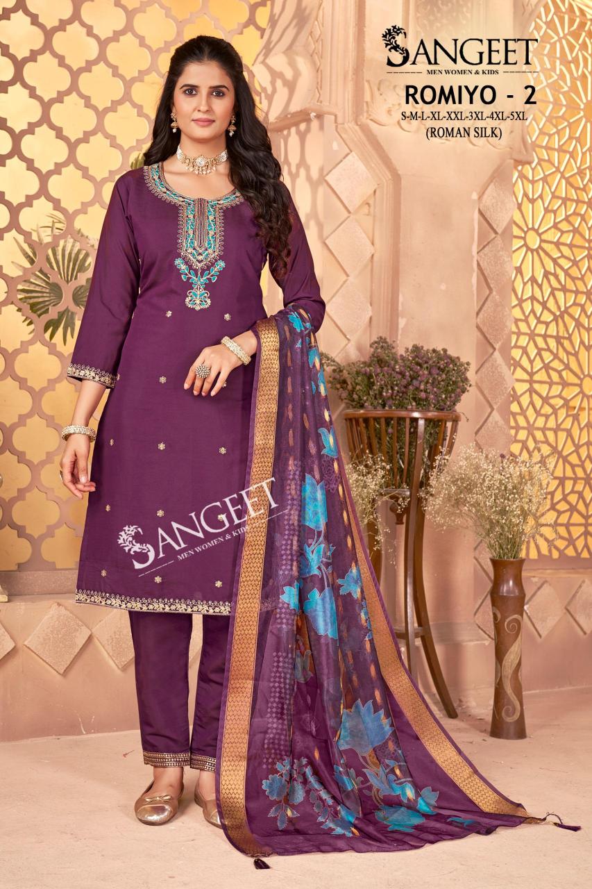 Sangeet romiyo 2 silk 3 pcs kurti surat wholesale market price list
