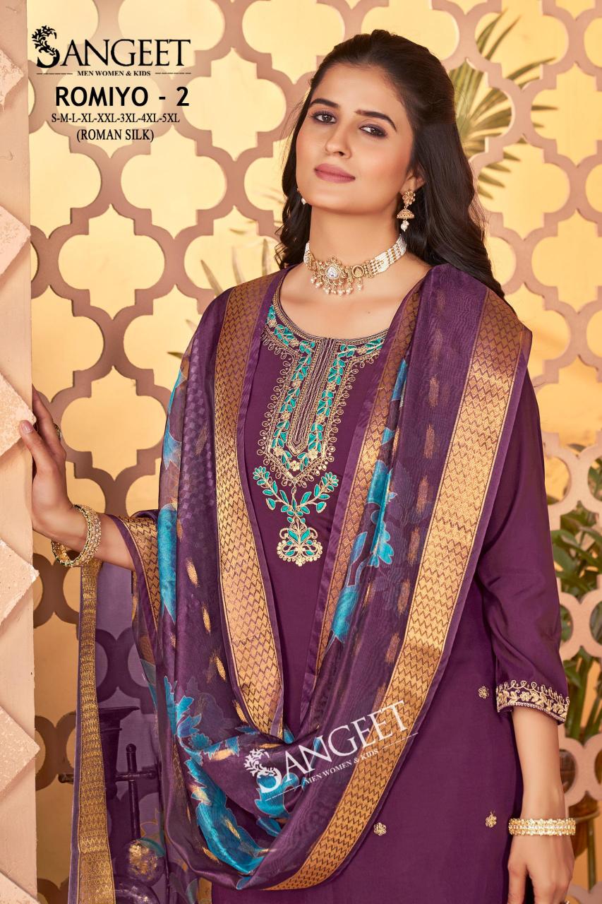 Sangeet romiyo 2 silk 3 pcs kurti surat wholesale market price list