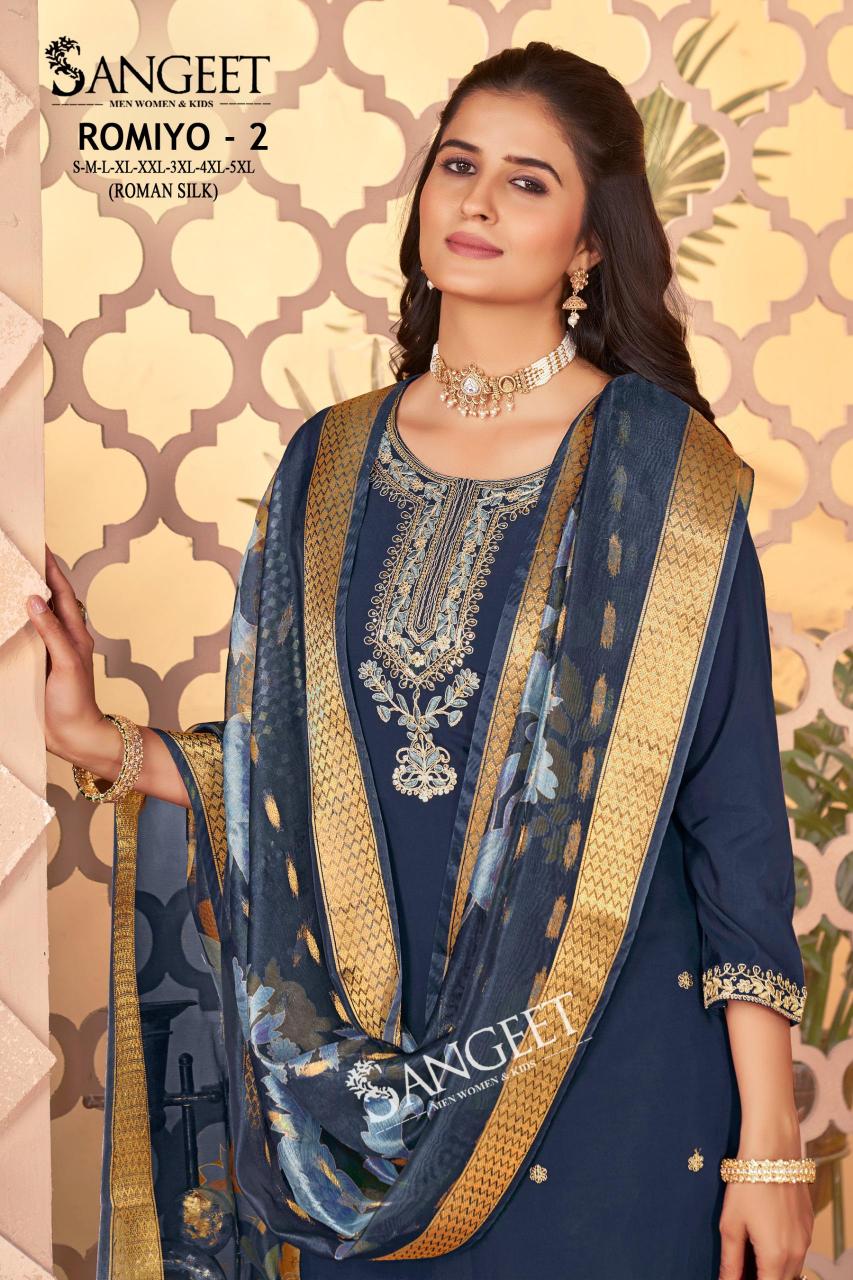 Sangeet romiyo 2 silk 3 pcs kurti surat wholesale market price list