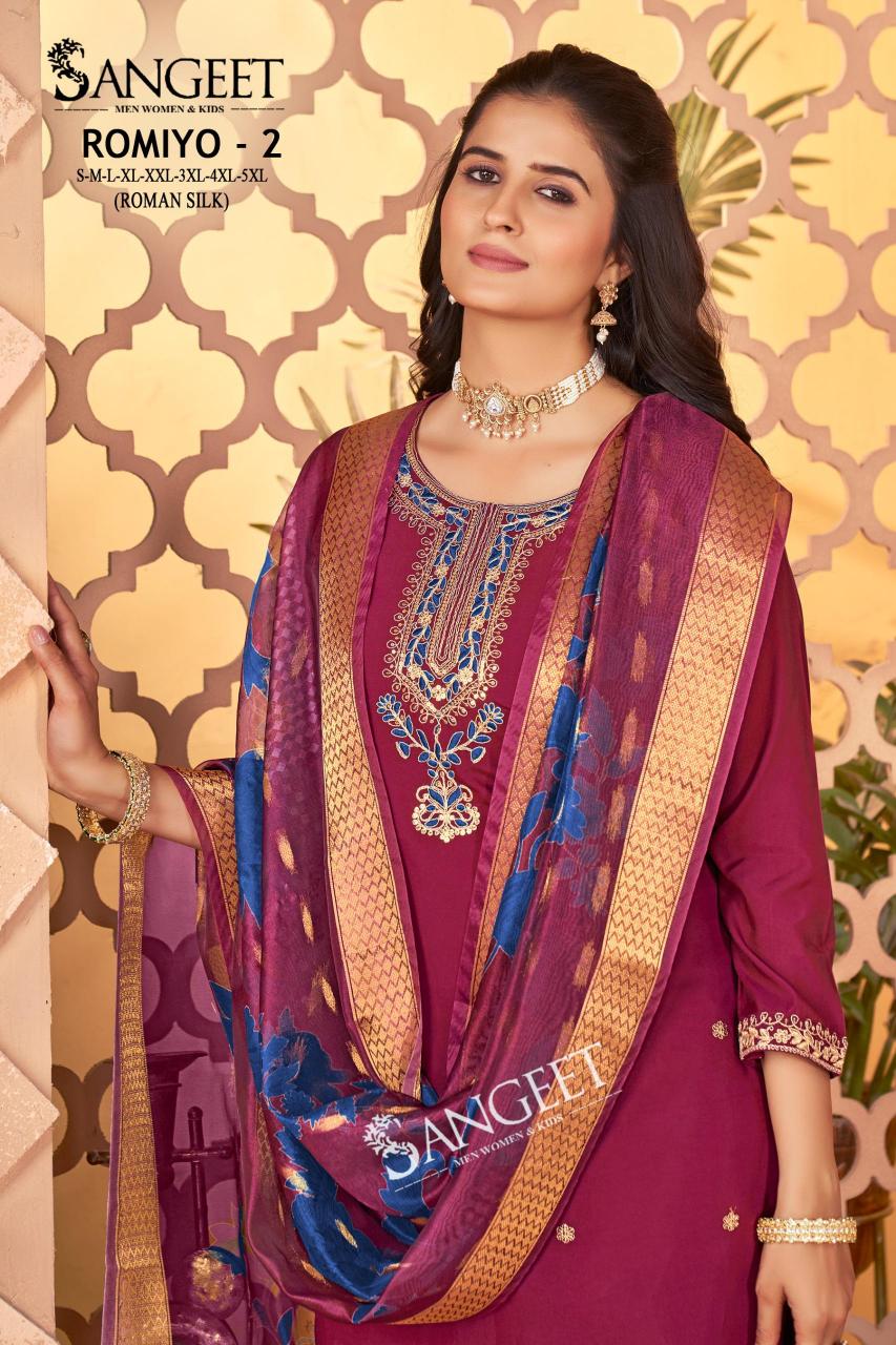 Sangeet romiyo 2 silk 3 pcs kurti surat wholesale market price list