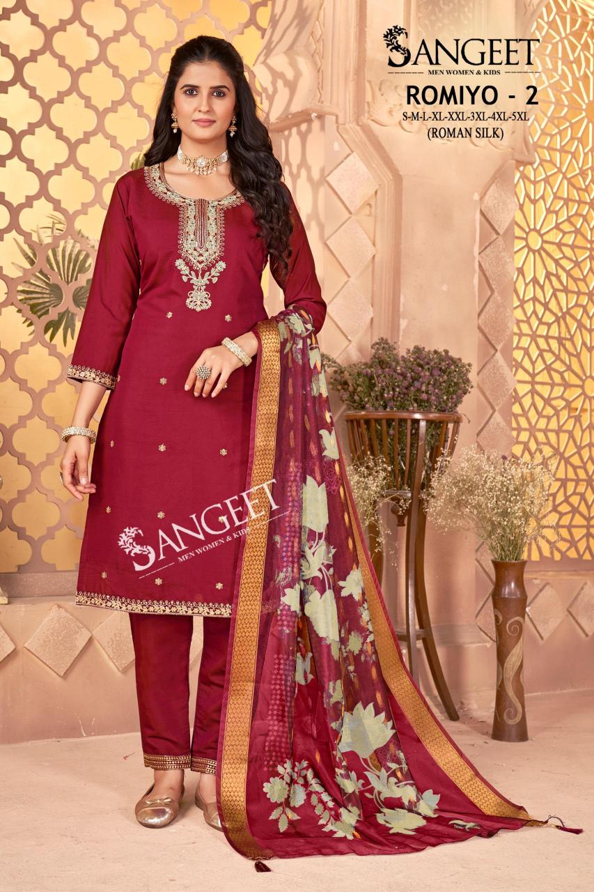 Sangeet romiyo 2 silk 3 pcs kurti surat wholesale market price list