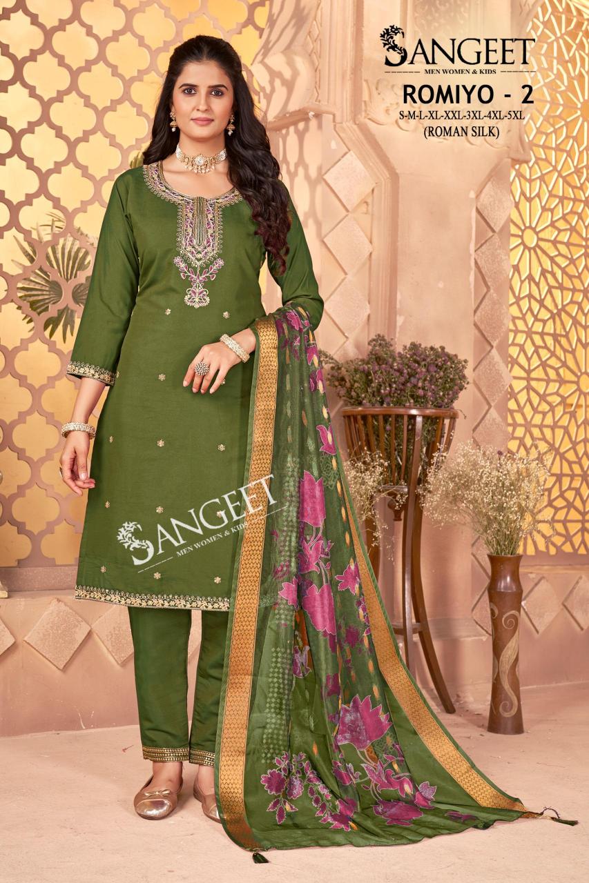 Sangeet romiyo 2 silk 3 pcs kurti surat wholesale market price list