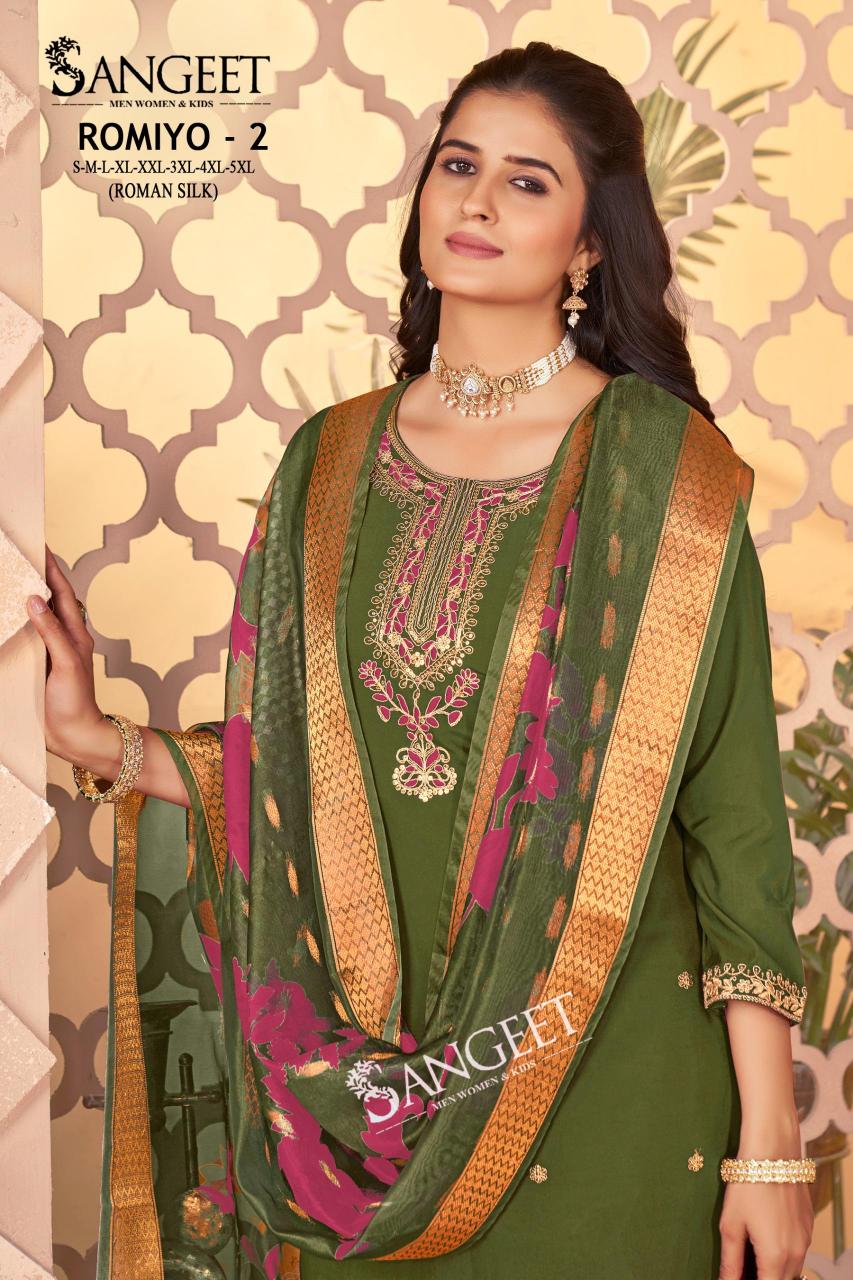 Sangeet romiyo 2 silk 3 pcs kurti surat wholesale market price list