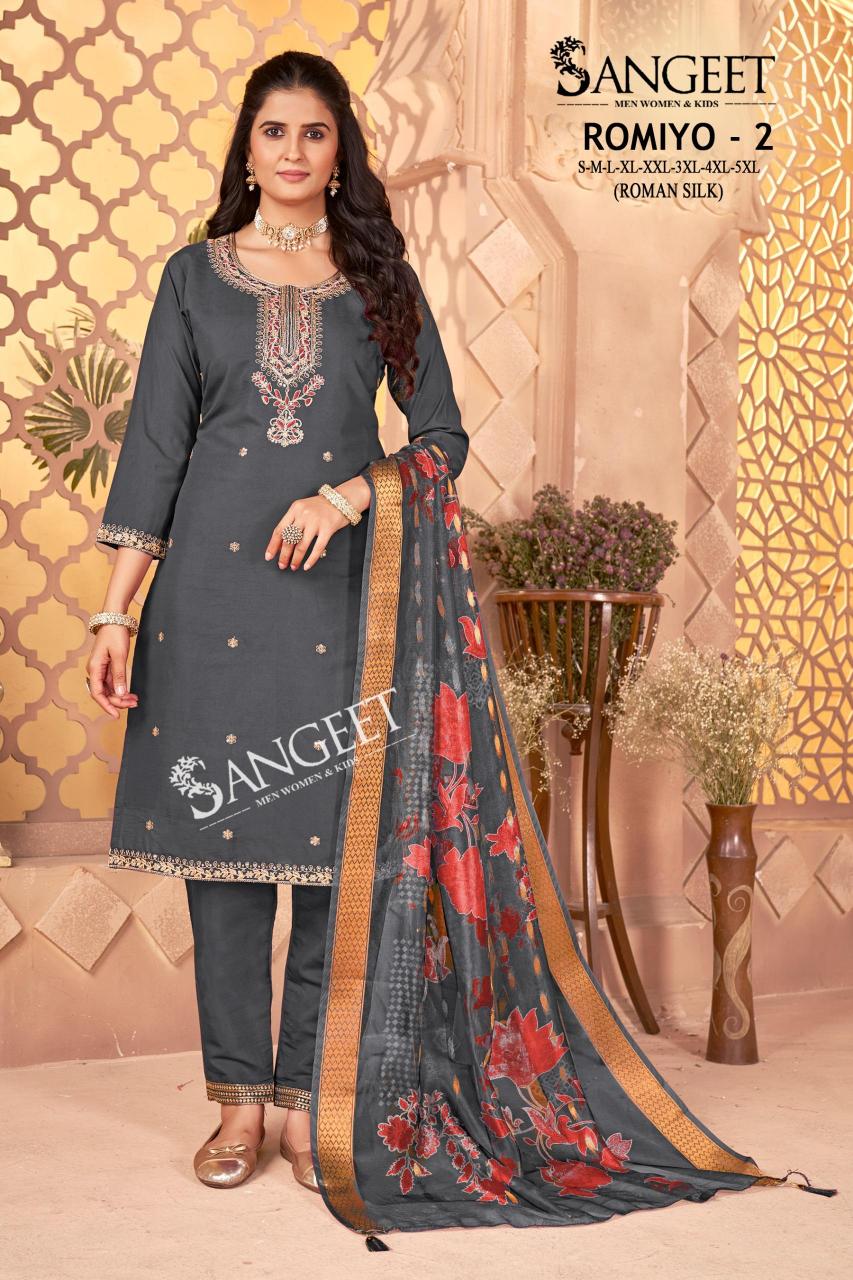Sangeet romiyo 2 silk 3 pcs kurti surat wholesale market price list