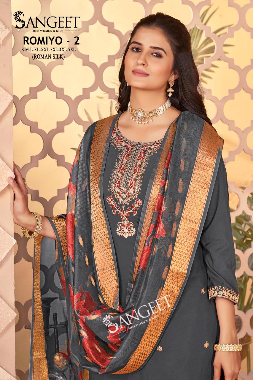 Sangeet romiyo 2 silk 3 pcs kurti surat wholesale market price list