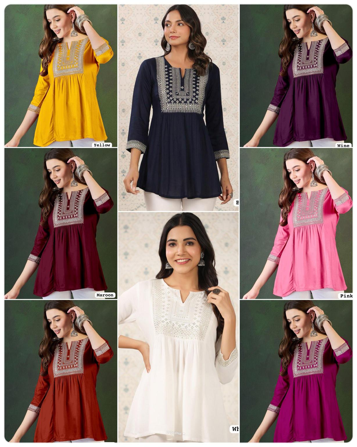 Shorya adaa 2.0 embroidery work short top clothing dealers in india