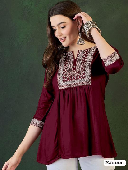 Shorya adaa 2.0 embroidery work short top clothing dealers in india