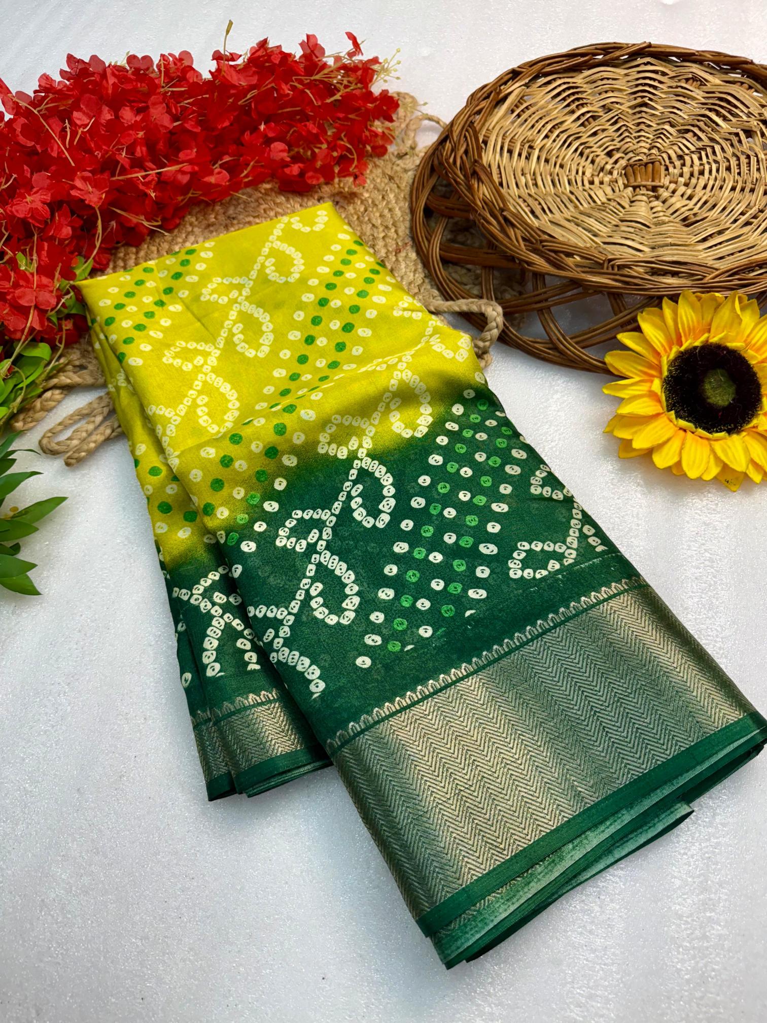 Shorya ajrakh gold bandhani surat saree wholesale market name
