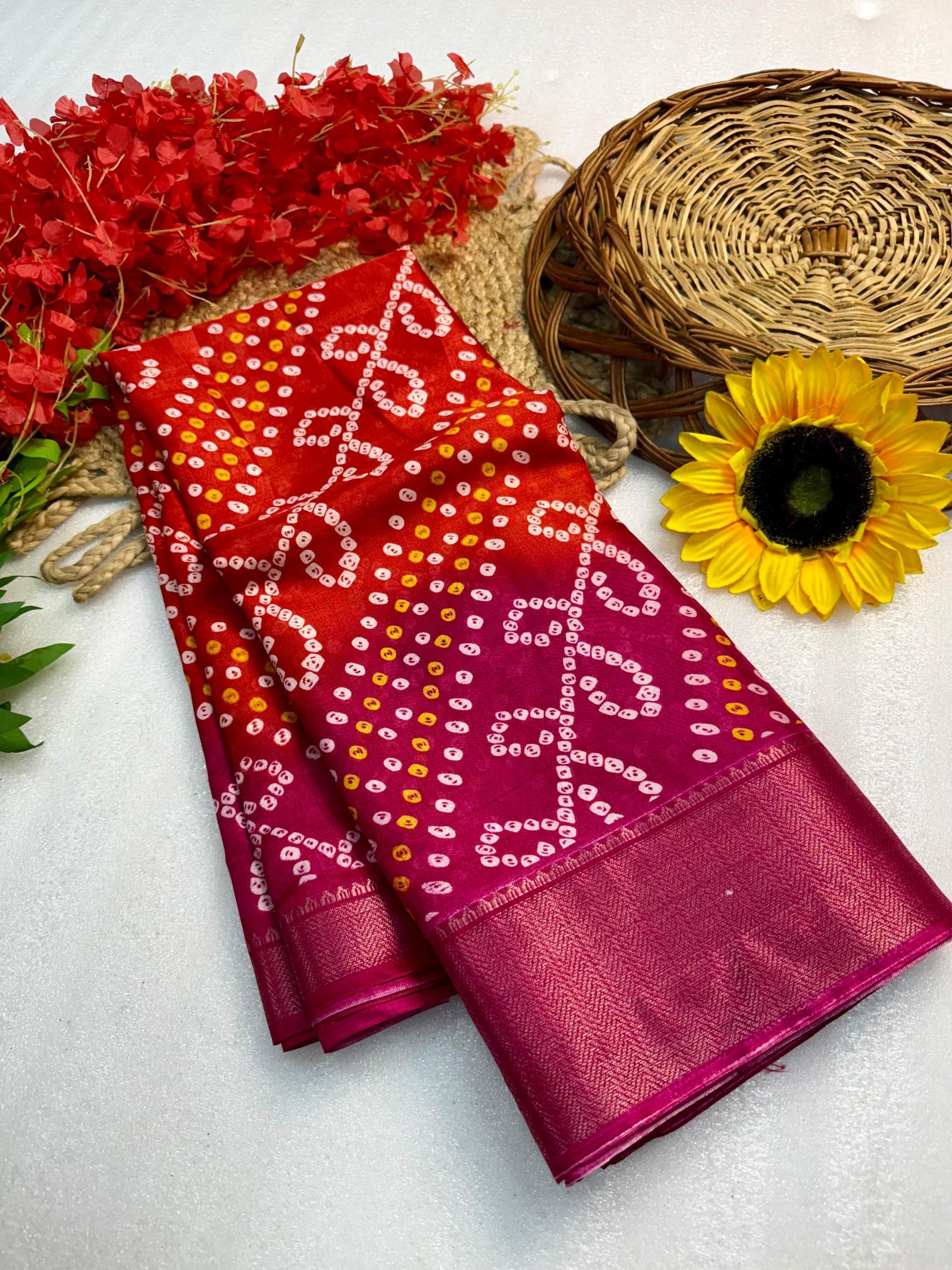 Shorya ajrakh gold bandhani surat saree wholesale market name