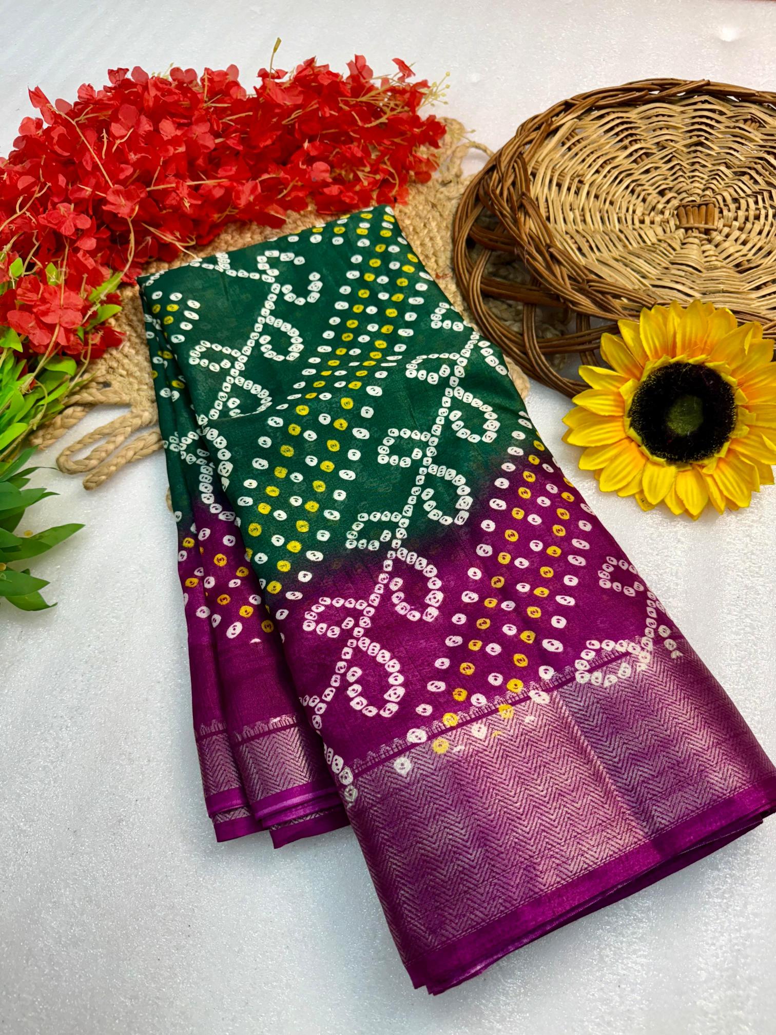 Shorya ajrakh gold bandhani surat saree wholesale market name
