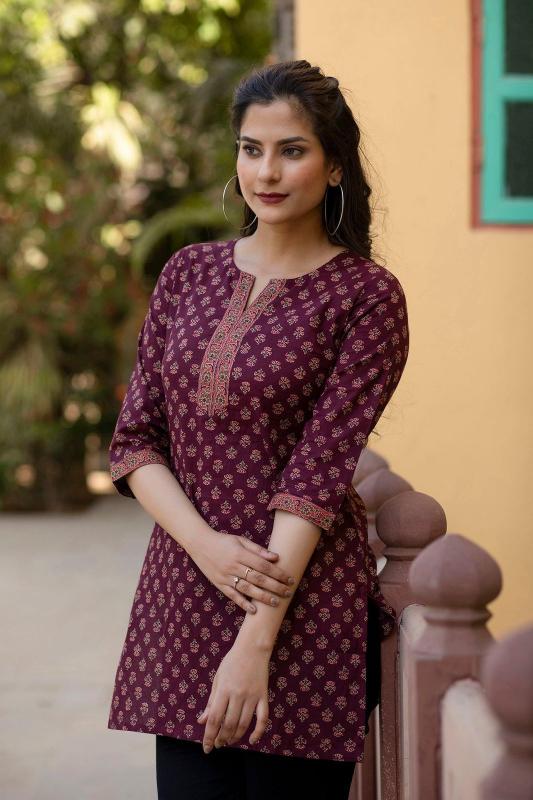 Shorya cotton printed short top wholesale dresses for women