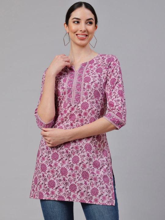 Shorya cotton printed short top wholesale dresses for women
