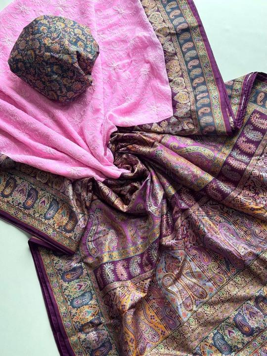 Shorya georgette lukhnowi sarees wholesale online shopping