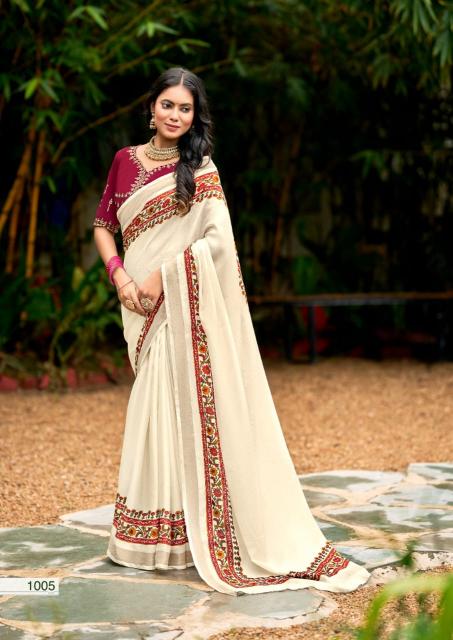 Shorya korial tusser silk printed catalogue sarees wholesale surat