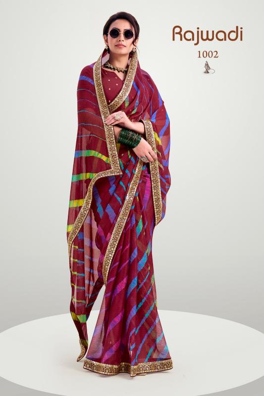 Shorya stavan rajwadi silk with jaipuri saree surat wholesale market 
