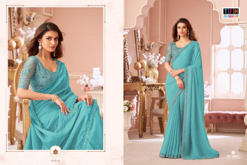 Shorya TFH salsa style d.no 8006 georgette saree wholesale cloth market in surat with price list 