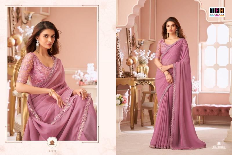 Shorya TFH salsa style d.no 8006 georgette saree wholesale cloth market in surat with price list 