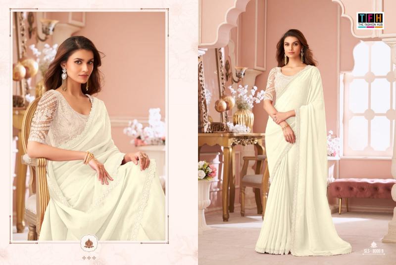 Shorya TFH salsa style d.no 8006 georgette saree wholesale cloth market in surat with price list 