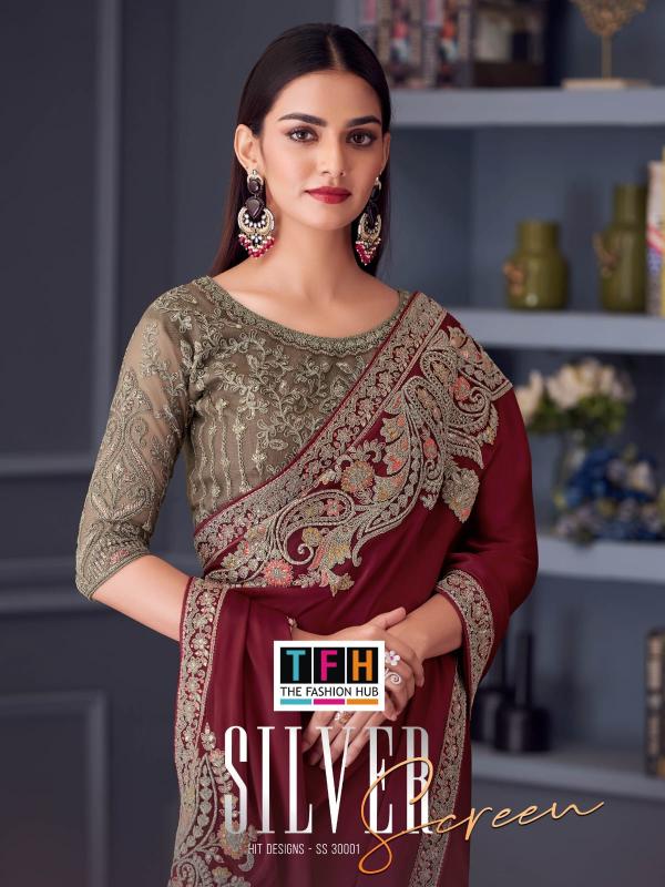 Shorya TFH silver screen sarees wholesale market in surat