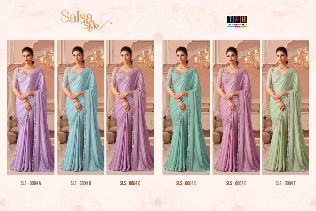 Shorya TFH sls  8004 colors silver chiffon shimmer surat sarees wholesale shop