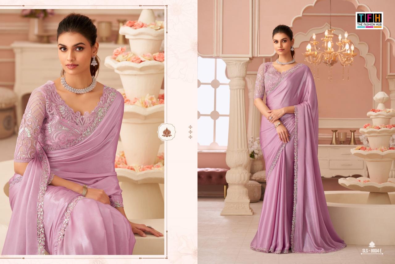 Shorya TFH sls  8004 colors silver chiffon shimmer surat sarees wholesale shop