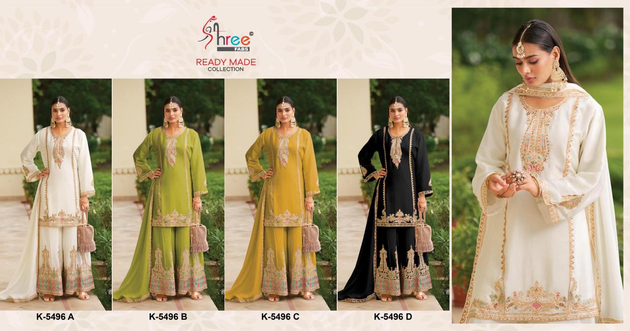 Shree fab d.no.K 5496 readymade salwar suits wholesale catalogue