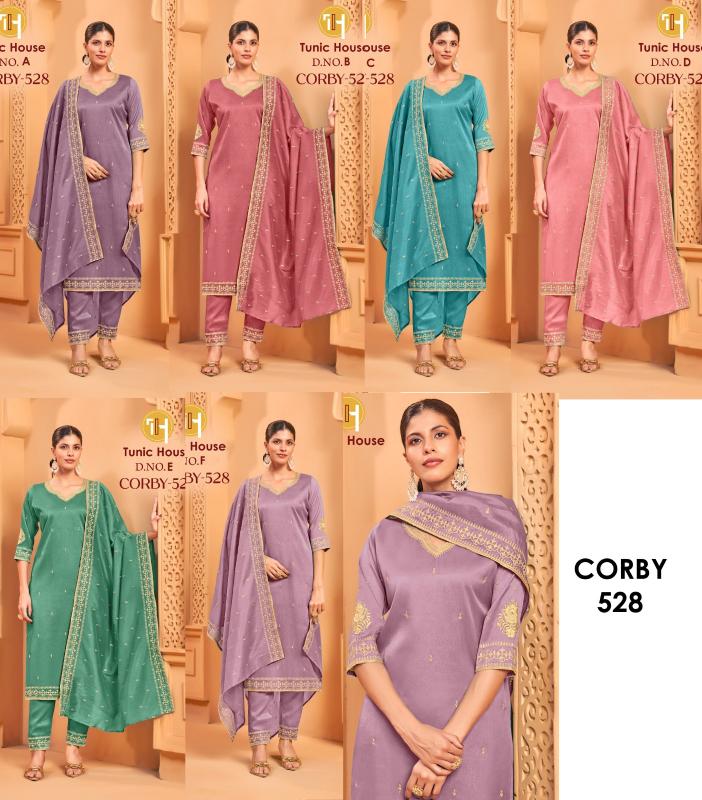 Tunic house corby 528 wholesale dress material market in nagpur