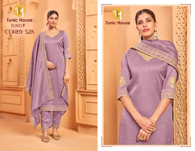 Tunic house corby 528 wholesale dress material market in nagpur