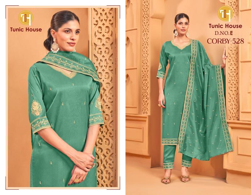 Tunic house corby 528 wholesale dress material market in nagpur