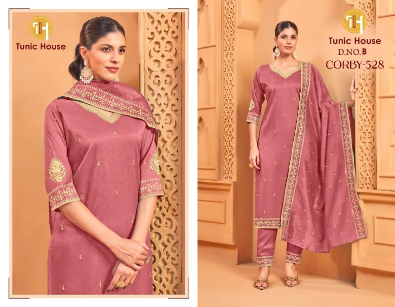 Tunic house corby 528 wholesale dress material market in nagpur