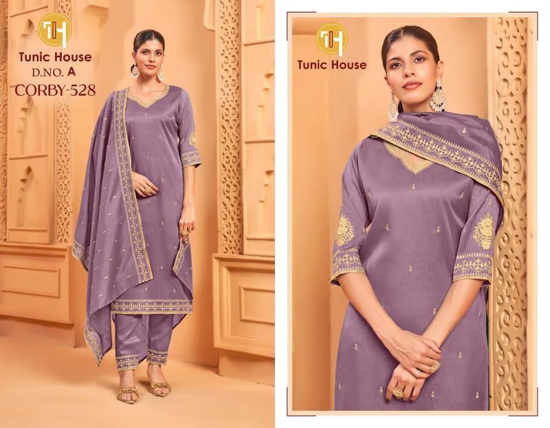Tunic house corby 528 wholesale dress material market in nagpur