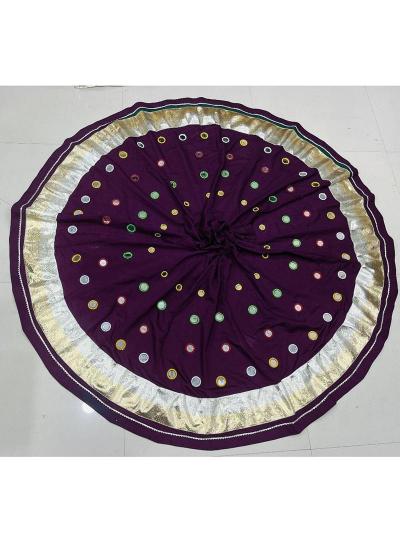 Violet Roman Silk Mirror Work Navratri Best lehengha choli market in Gujarat