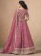 Dusty Rose Pink Organza Sequin Work Wedding Wear Lehenga choli wholesale for resellers