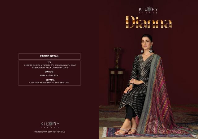 Kilory trends dianna silk mirror work dress material wholesale